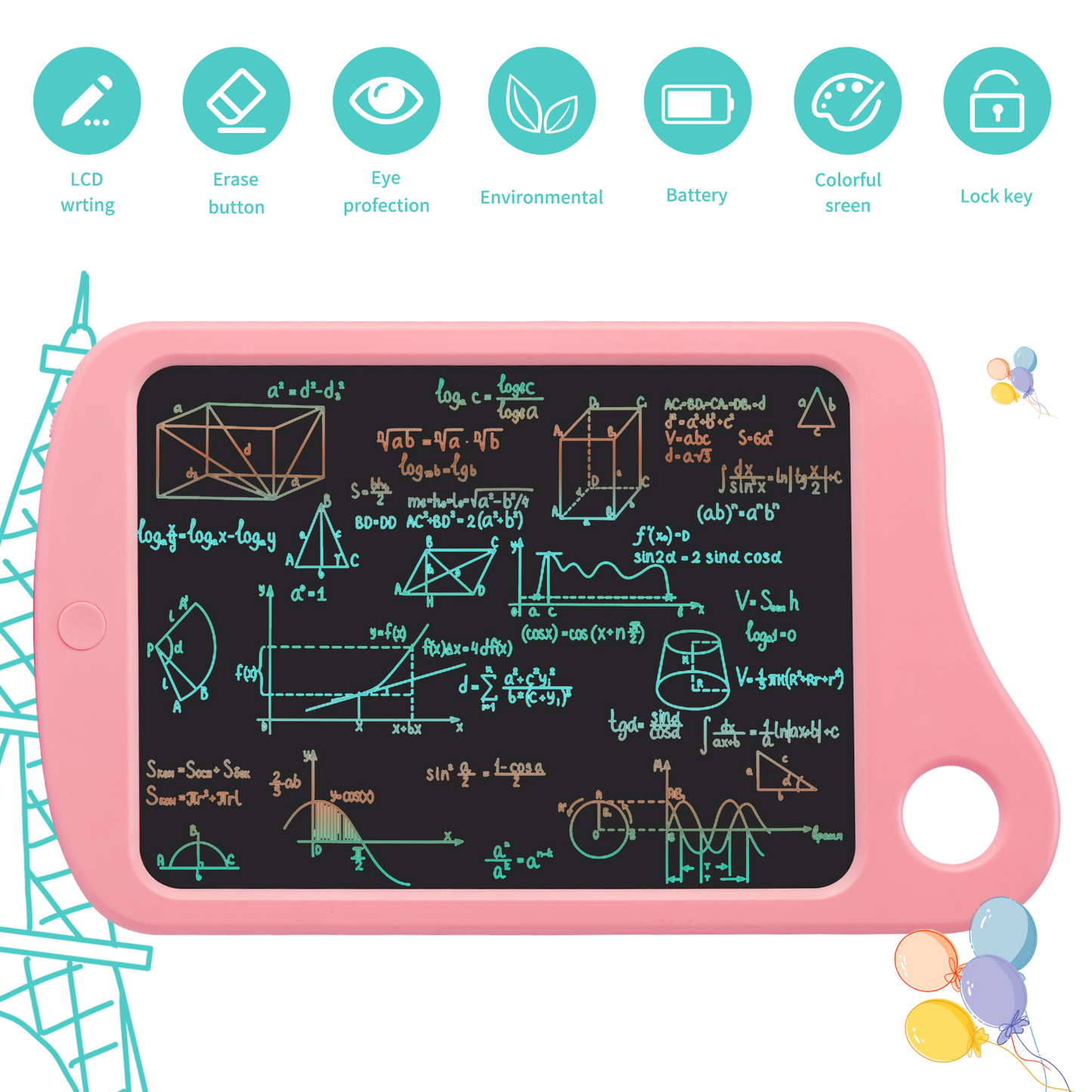 Toys for Girls Boys LCD Kids Writing Tablet 10 Inch Drawing Pad, Colorful Screen Doodle Learning Board for Kids and Toddlers at Home, School and Kinder Gifts for 3 4 5 6 7 Year Old
