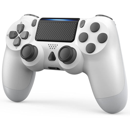 NETNEW Wireless Game Controller Compatible with PS4/Slim/Pro with Upgraded Joystick - White